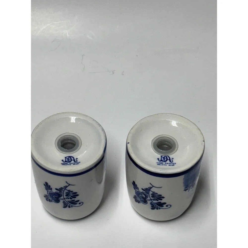 Vintage Delft Blue Hand Painted Dutch Windmill Salt & Pepper Shakers Holland set